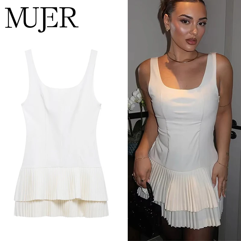 Mujer Pleated Short Dresses For Women Jumpsuit Ruched Backless Mini Dress Woman White Pink Summer Dress Woman Party Dresses Mujer Pleated Short Dresses For Women Jumpsuit Ruched Backless Mini Dress Woman White Pink Summer Dress Woman Party Dresses