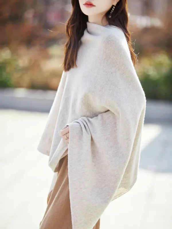 New Spring 100% Merino Wool Pullover For Women Soft Solid Cashmere Knitwear Shawl Scarf Female Korean Popular Sweater Grace Tops