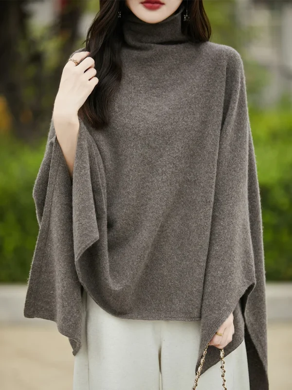 Spring Autumn High Quality Wool Shawl Women's Medium Length Korean Version Of Sleeveless Casual Pullover 100% Wool Cape Jacket