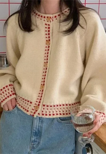 Winter Korean Style Long Sleeve Knitted Cardigan Autumn O neck Sweater Jacket Casual Sweater Fashion Elegant Women's Knitwear